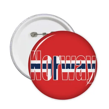 Флаг на Страната Норвегия Името на Хартата Кръгли Щифтове Икона Бутон за Украса на Дрехи 5шт Подарък