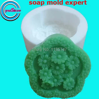 Форма на силикон калъп сапун Хандмаде мухъл силикон кръгла цветен форми на М-мухъл силикон, за да се направи на сапун