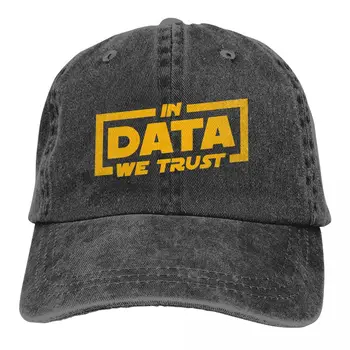 Промытая мъжка бейзболна шапка в данните, които ние вярваме, шапки за шофьори на камиони, папина шапка, разработчик на софтуер, ИТ, програмист, Програмист, Онази, Шапка за голф
