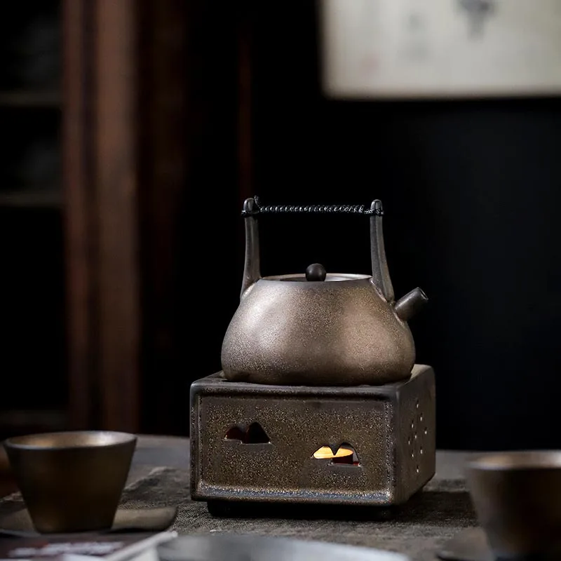 Стари Японски Аксесоари За Чайна Церемония И Топло Чаена Печка Топло Вино Печка, Керамични Подложки За Чайника Топло За Свещи Нагревательная База 4
